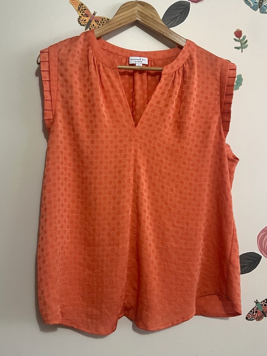 Current Air Tops - Current Air Sleeveless Polka Dot Blouse L